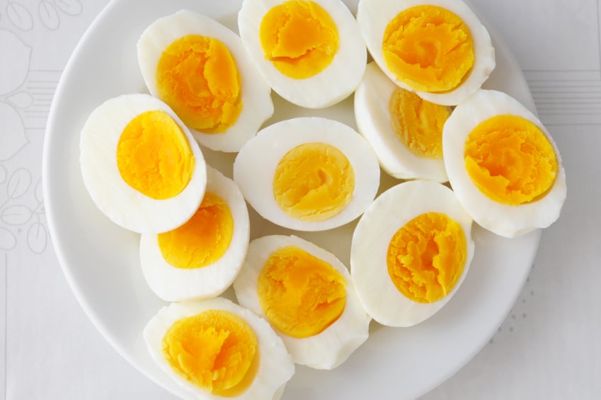 sliced hard-boiled eggs
