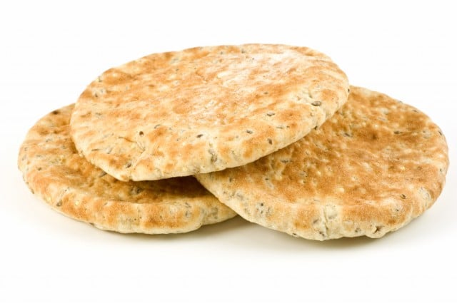 pita bread stacked on top of each other