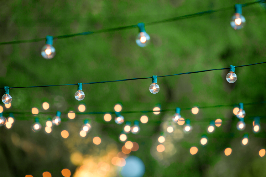 outdoor lights at a party