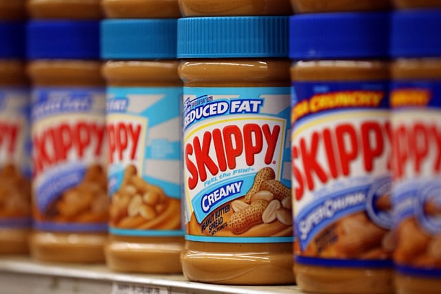 Skippy peanut butter on shelf