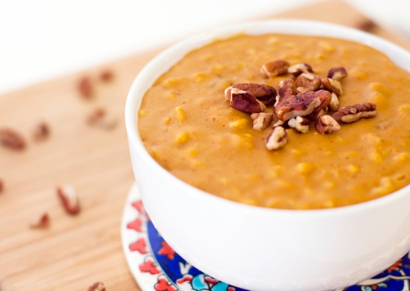 Pumpkin Pie Oatmeal, pecans