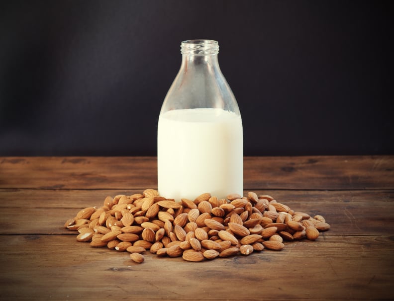 Almond milk, almonds