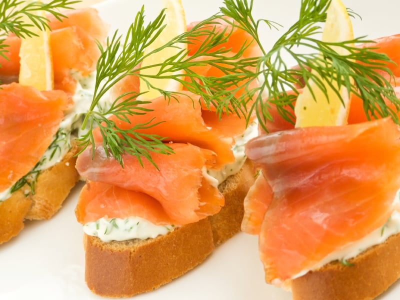 Salmon and dill cream cheese