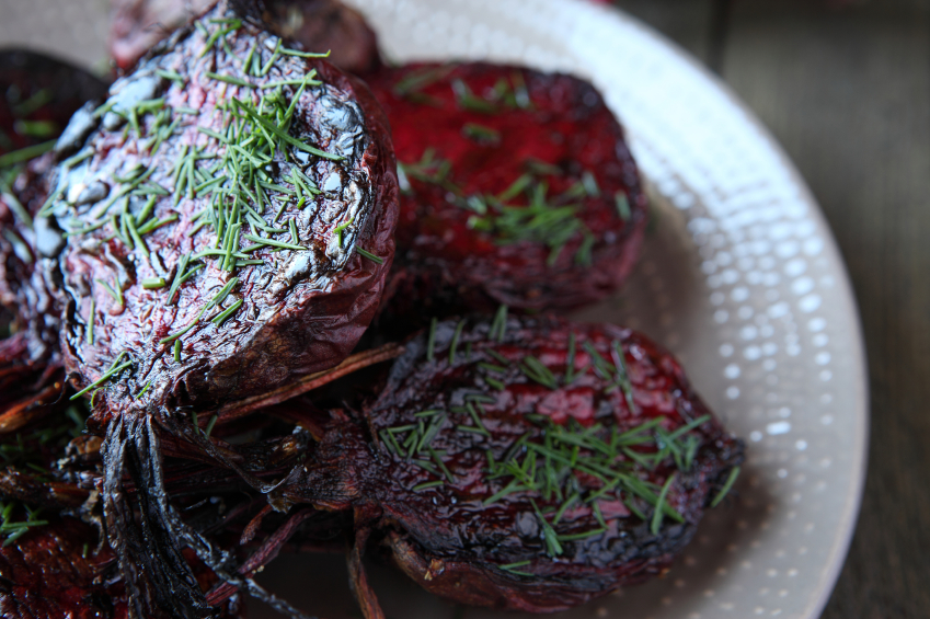 roasted beets with herbs