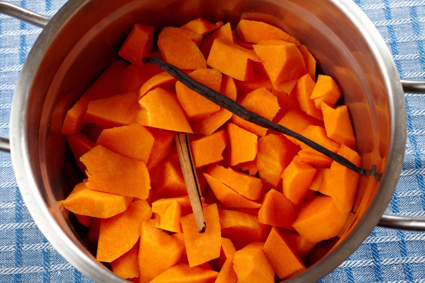 butternut squash in pot