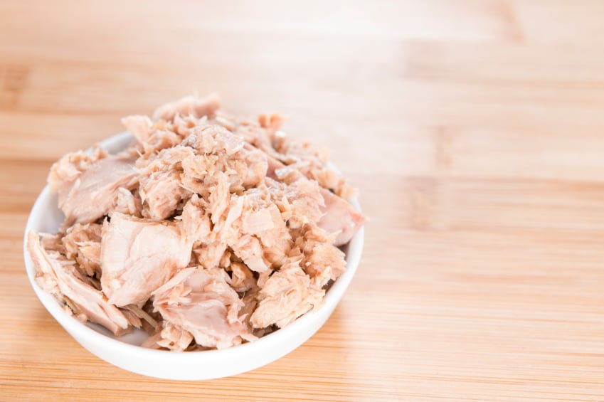 tuna in a white bowl