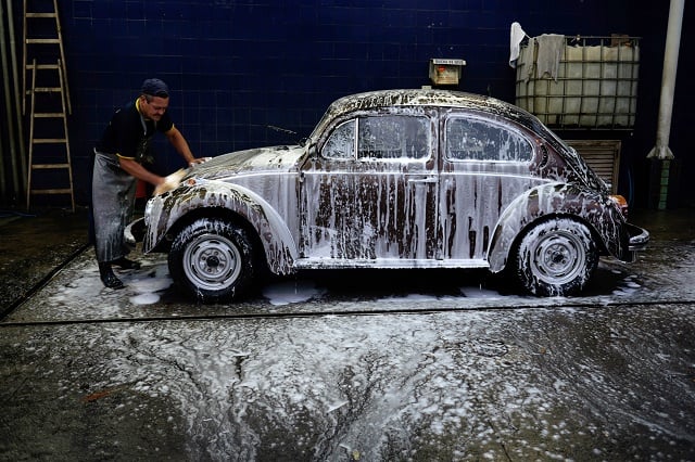 Washing a car