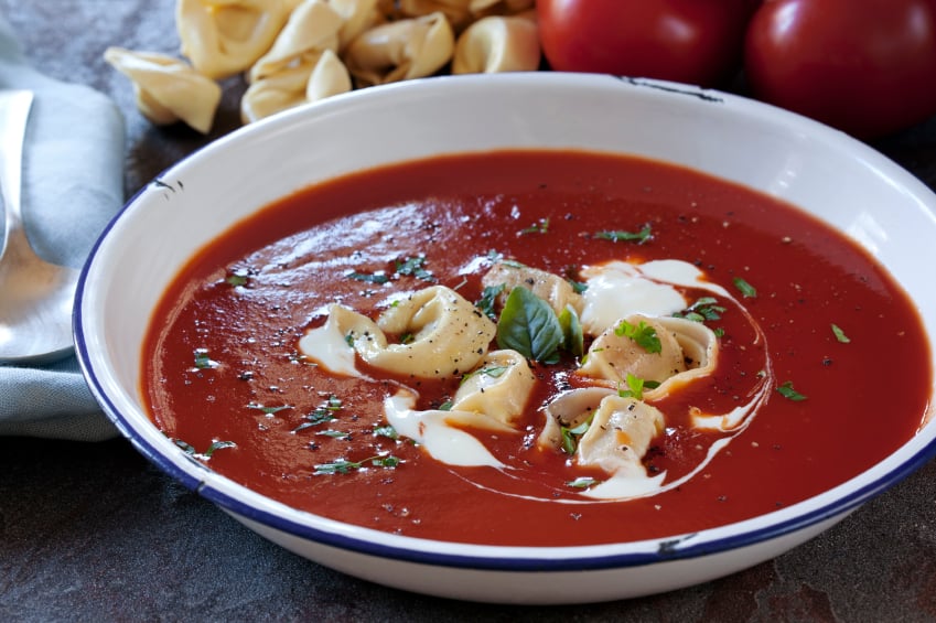 Tomato Soup with Tortellini