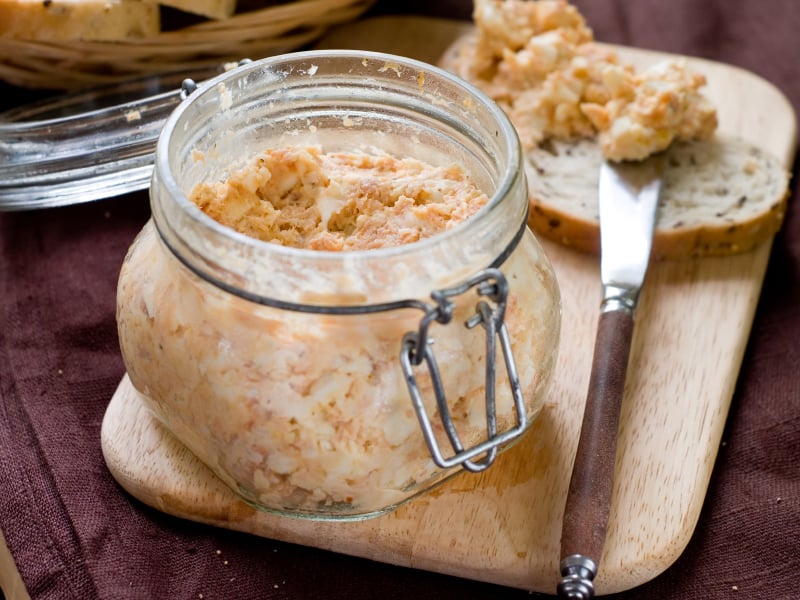 tuna spread in a glass jar