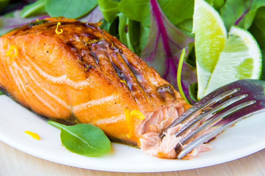 Grilled salmon fillet
