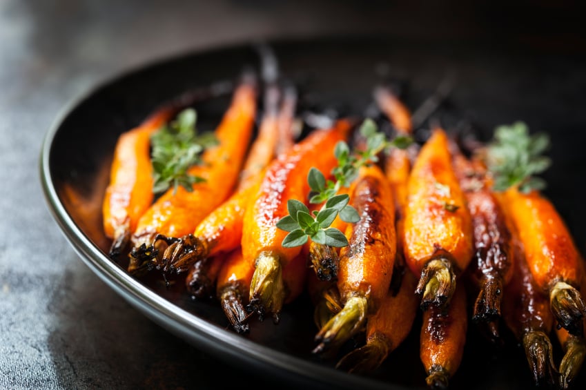 cooked carrots on a plate