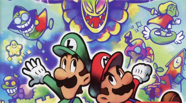 Mario and Luigi run from enemies in the Mushroom Kingdom.