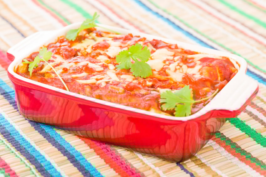 Chicken and Chorizo Enchiladas, casserole