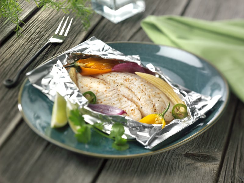fish in foil pouch