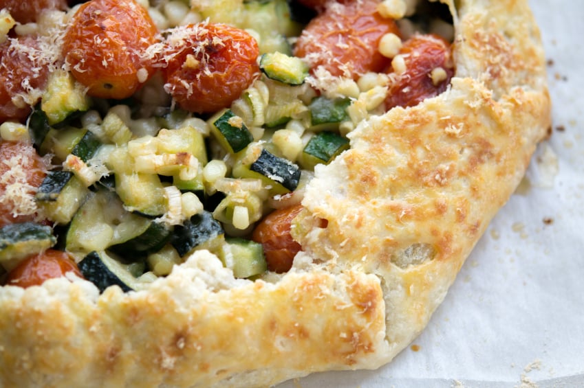 Vegetable Galette, Corn, Tomatoes, Zucchini, Pastry