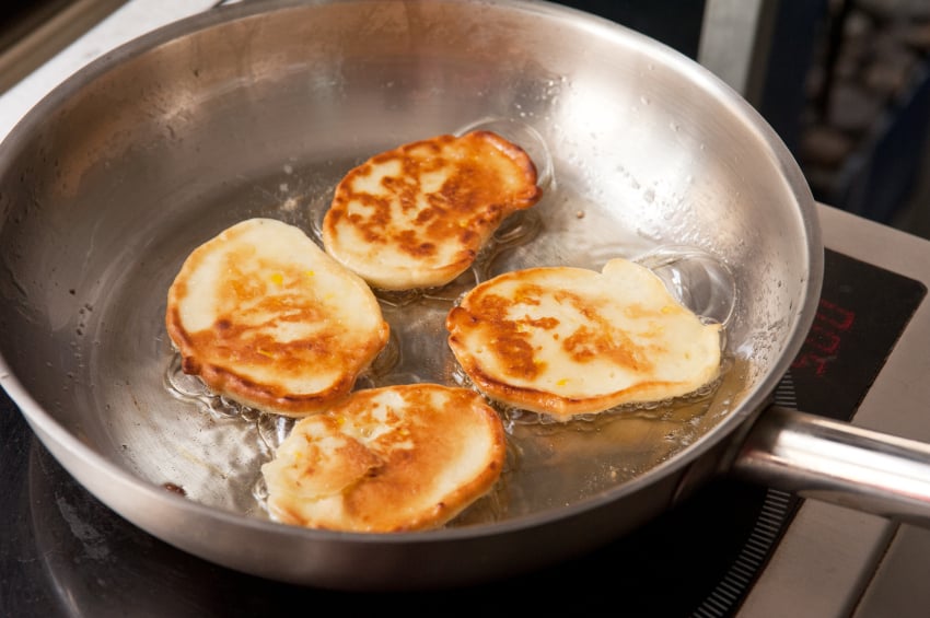Cooking corn pancakes