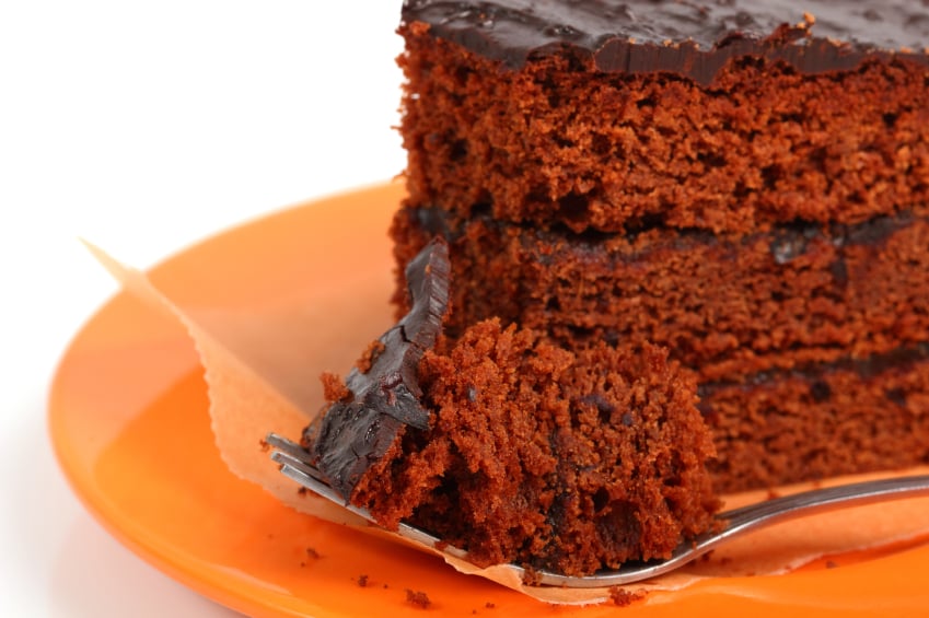 Triple-chocolate layer cake
