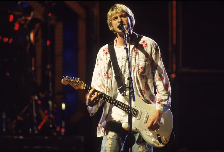 Kurt Cobain of Nirvana singing