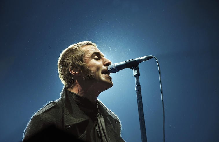 Liam Gallagher of Oasis singing