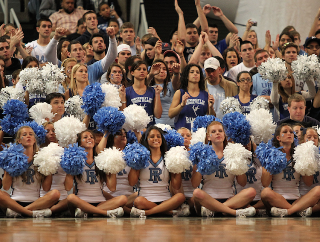 Rhode Island fans and cheerleaders