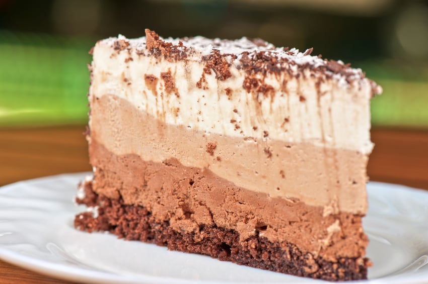 Triple chocolate mousse cake