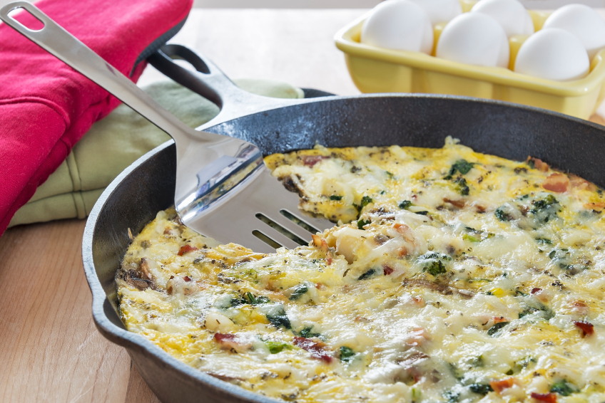 Frittata with bacon and cheese 