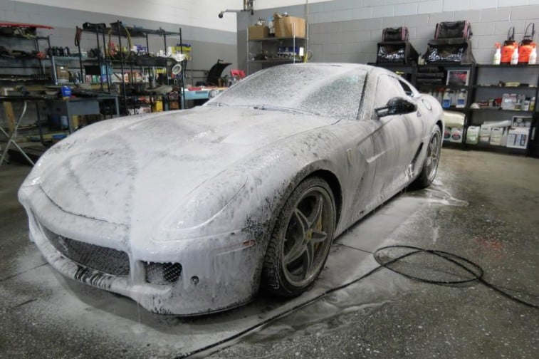 Car being washed