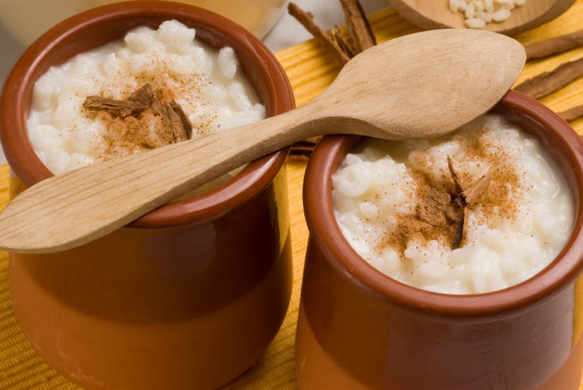 Rice pudding with cinnamon