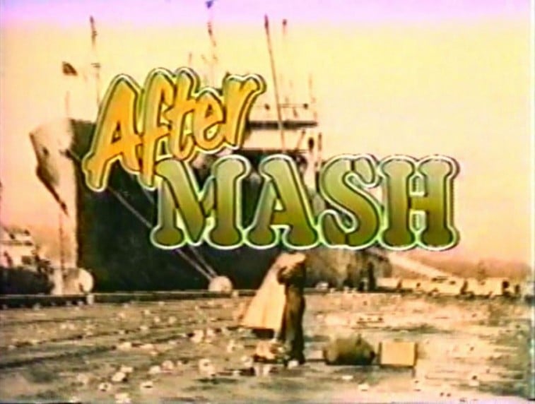 A boat on water in the AfterMASH logo