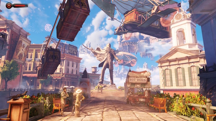 The colorful game world of Bioshock Infinite.