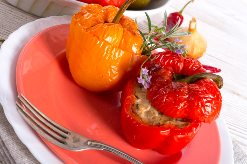 stuffed peppers on a plate 