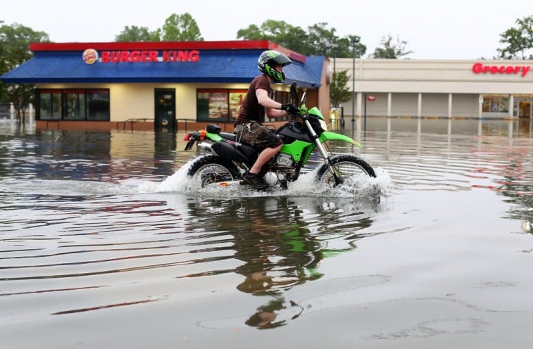 Motorcycle in a Flood