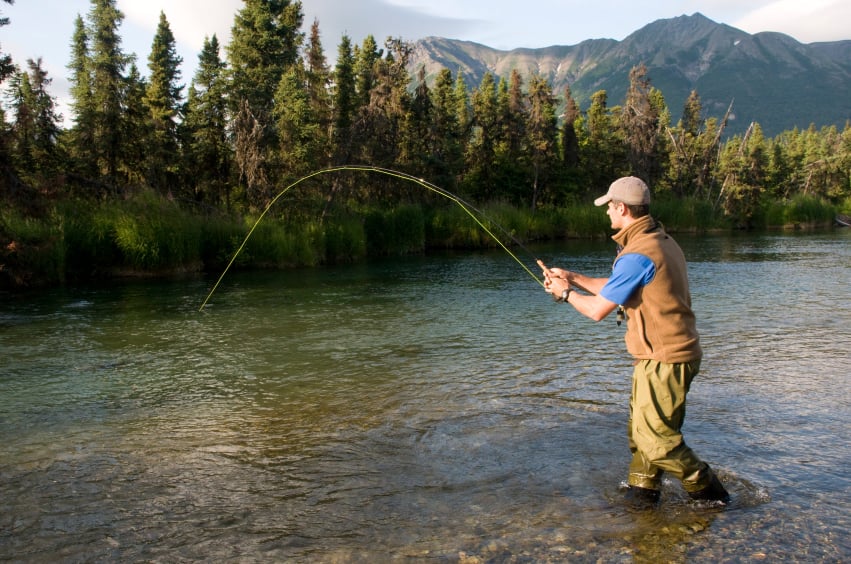 man fishing