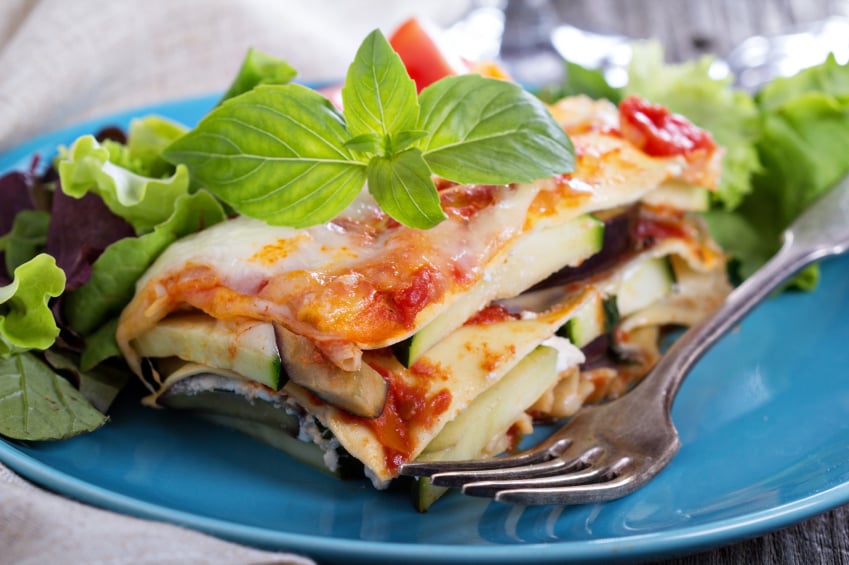 Vegetables in lasagna