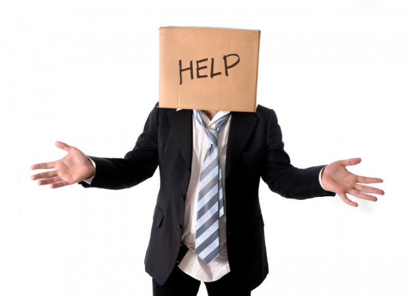 man asking for help
