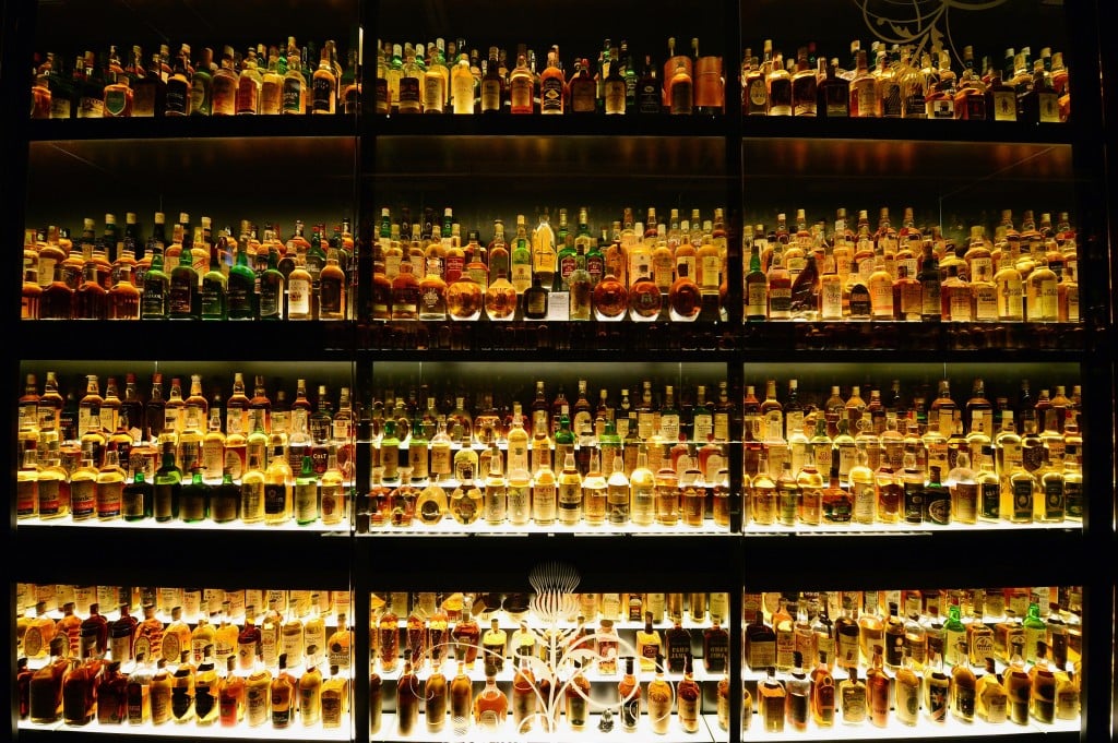 bottles of scotch whiskey