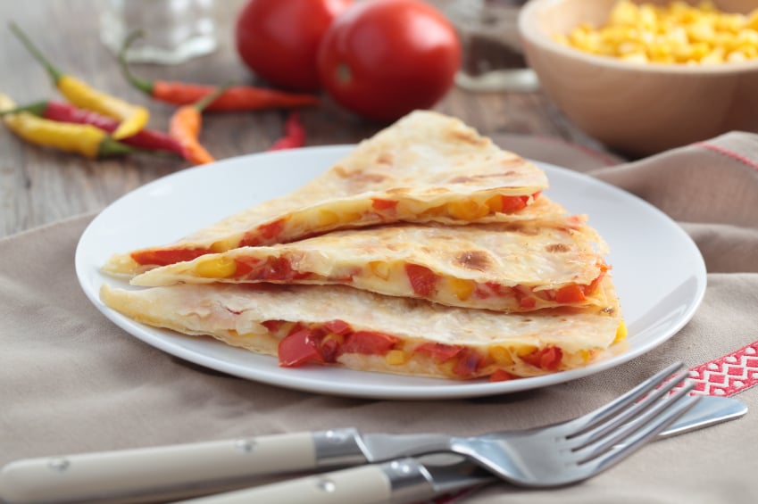 Quesadilla with tomato and cheese