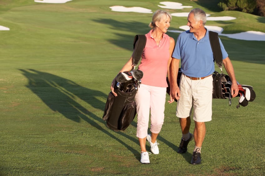 couple on golf course