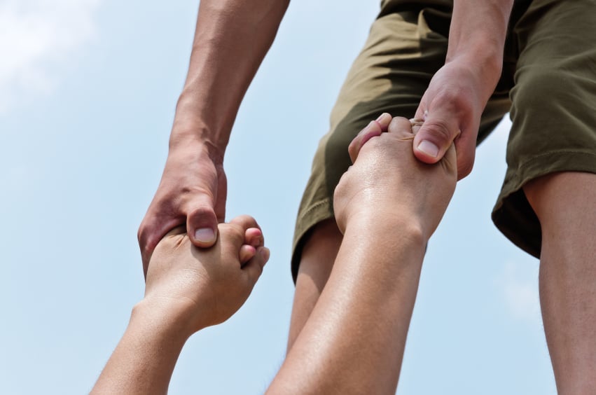 holding hands