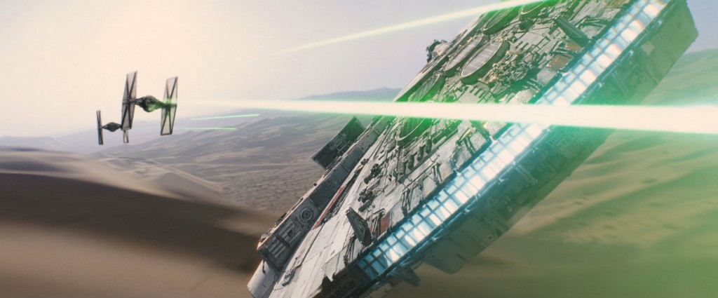 The Millennium Falcon as seen in 'Star Wars: The Force Awakens'