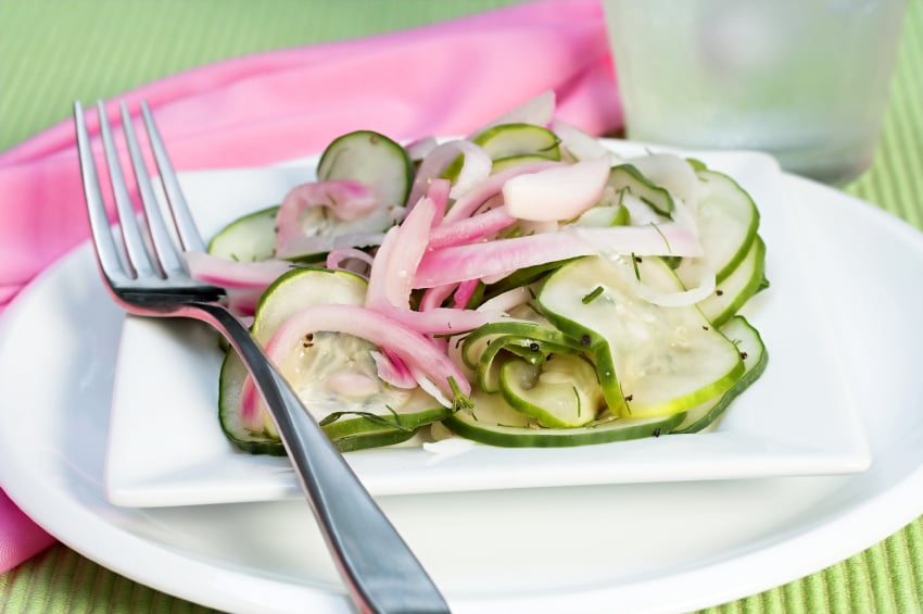 cucumber onion salad, relish