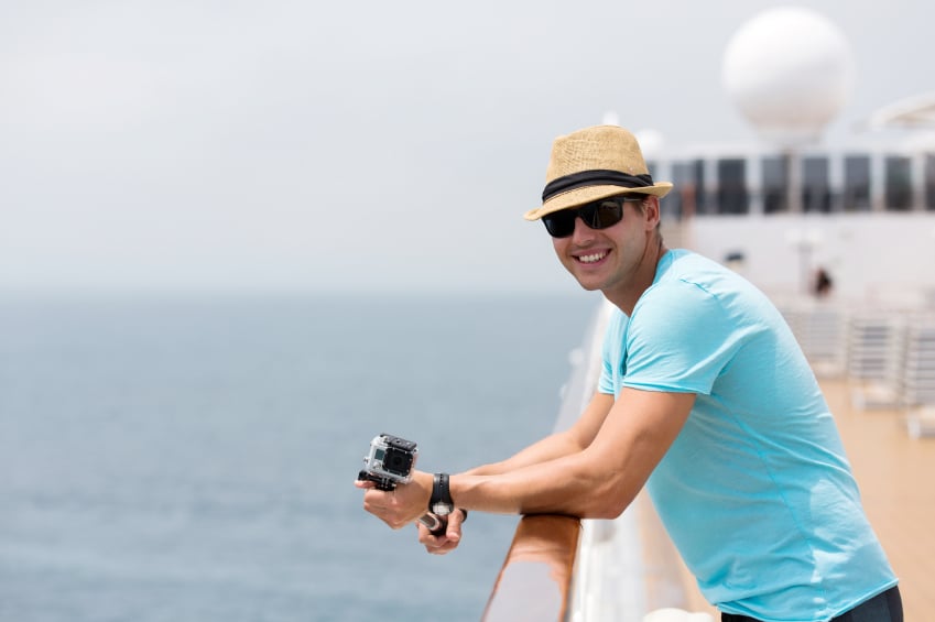 young man on cruise ship, boat, travel