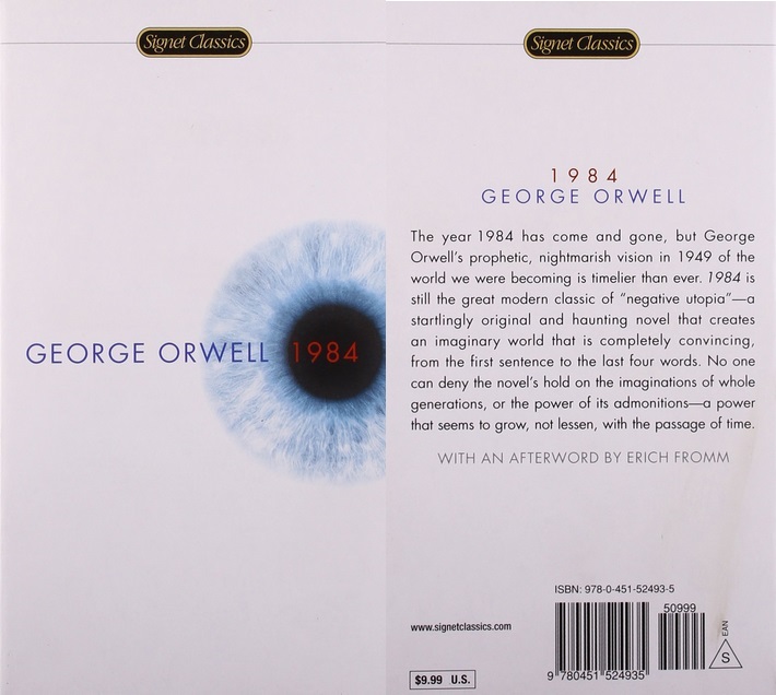 1984 cover art, with a single, blue eye highlighting the title