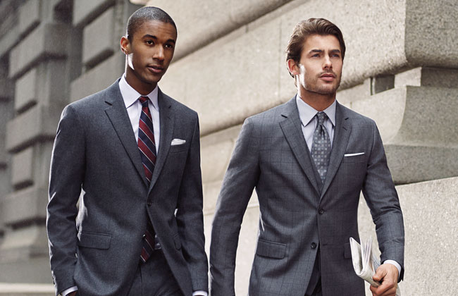 gray interview suit
