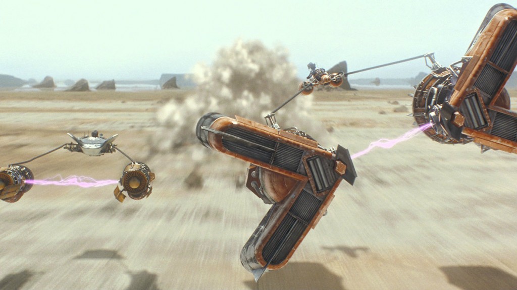 The pod race sequence in 'The Phantom Menace'