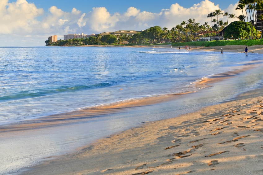 beatiful sandy beach in Maui, Hawaii
