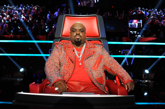 Cee Lo Green staring into the camera on The Voice