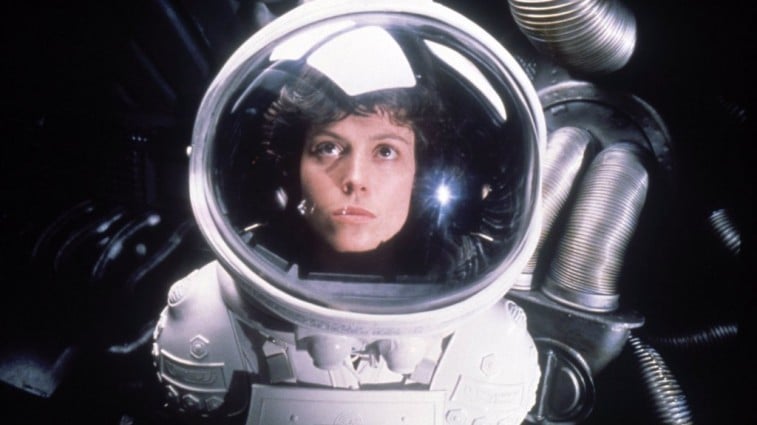 Sigourney Weaver's Ripley dons a space suit in 'Alien'