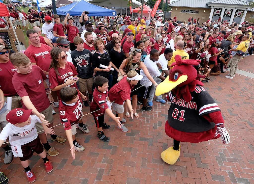 South Carolina fans and mascot