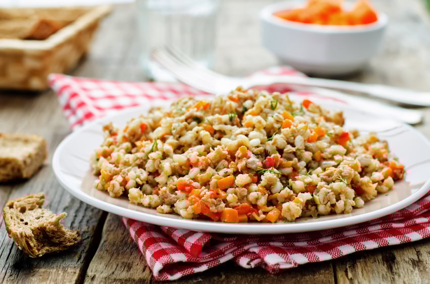 healthy barley with vegetables